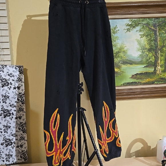 Black Flame Design Men's Pants paf